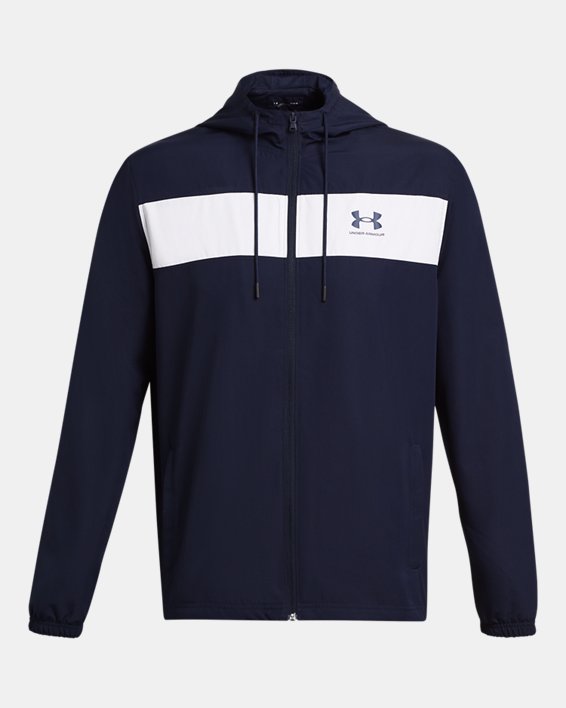 เสื้อแจ็คเก็ต UA Sportstyle Windbreaker สำหรับผู้ชาย in Blue image number 3